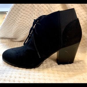 Black suede booties